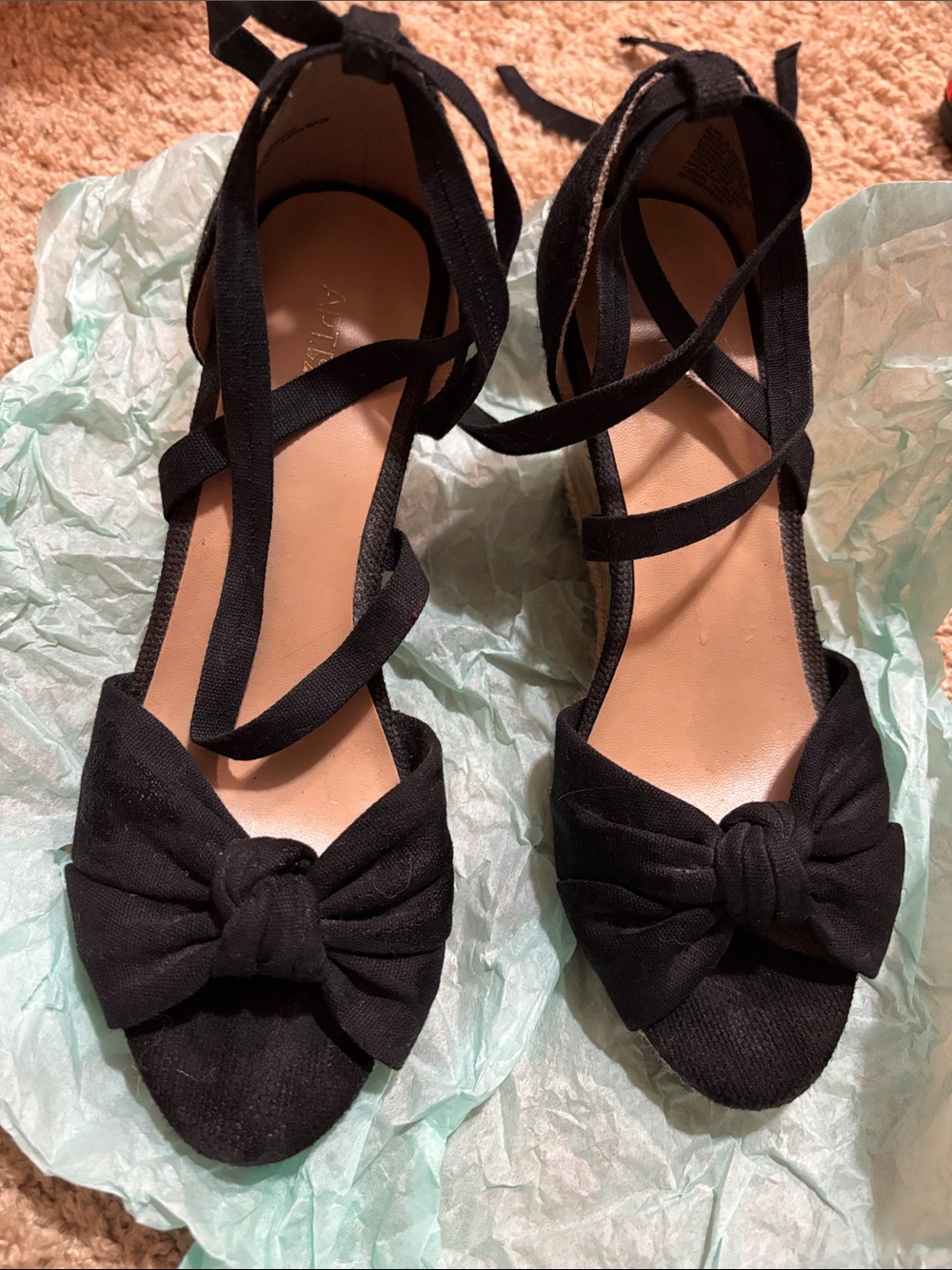 Apt. 9 Black Bow Espadrille Lace-Up Sandals